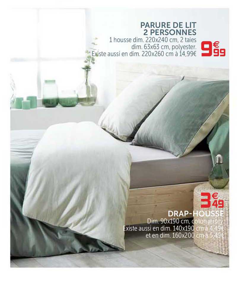 parure de lit 2 personnes, drap-housse