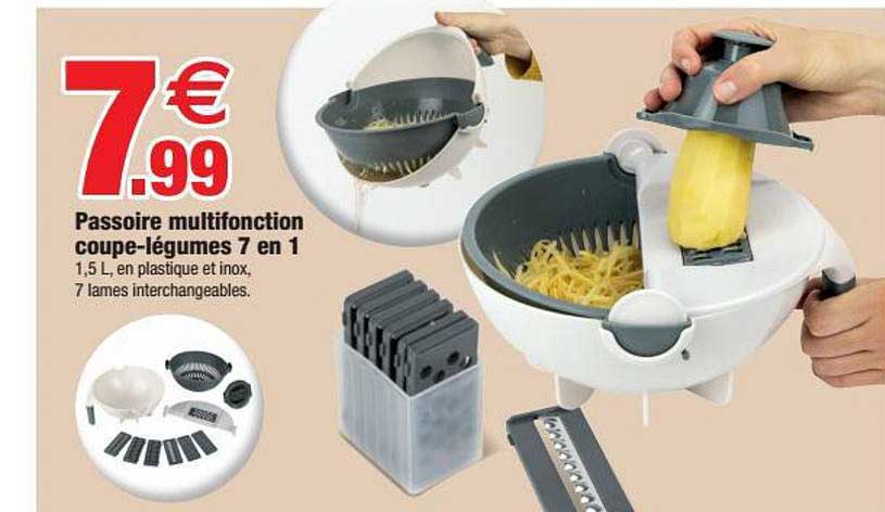 Passoire Multifonction Coupe-légumes 7 En 1