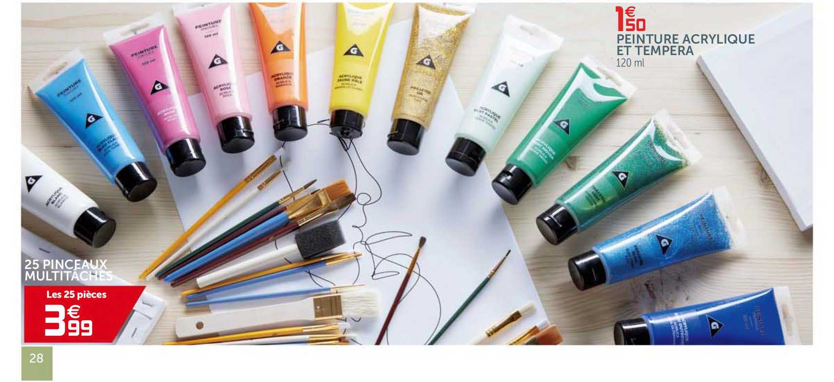 Peinture Acrylique Et Tempera , 25 Pinceaux Multitaches