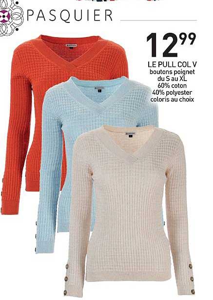 pull col v bouton poignet