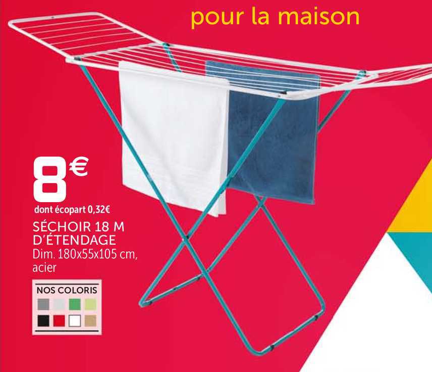 séchoir 18 m  d'étendage