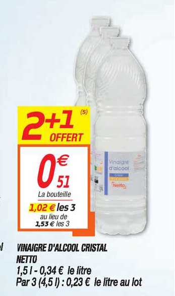 vinaigre d'alcool cristal netto