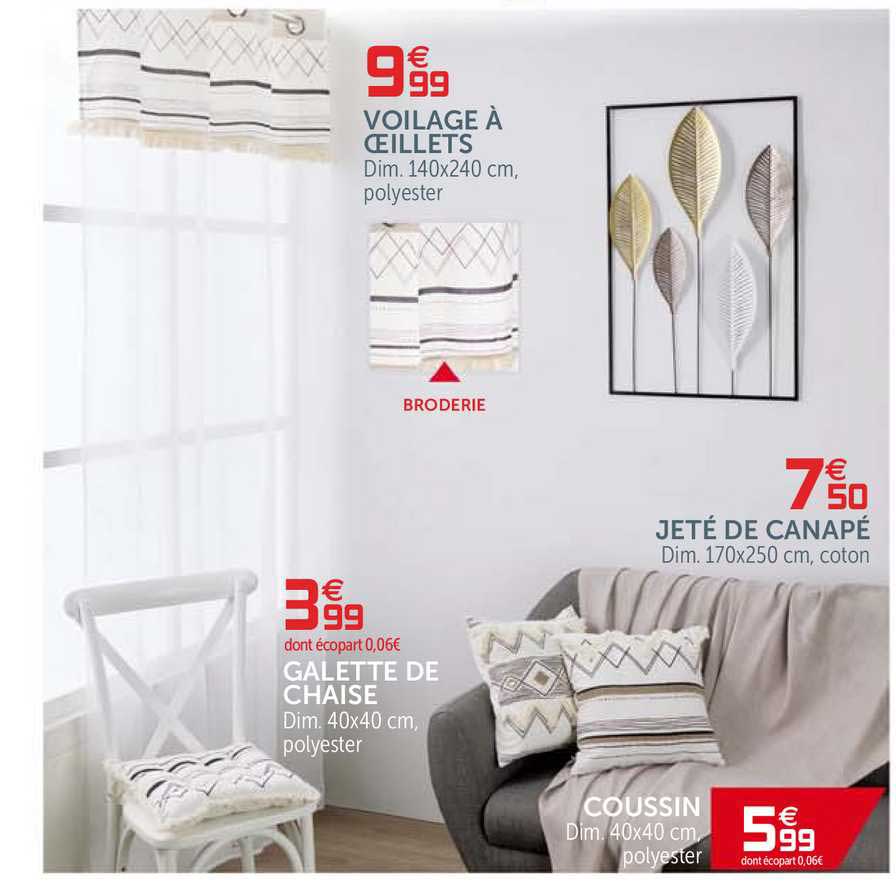 Voilage à œillets, Jeté De Canapé, Galette De Chaise, Jeté De Canapé, Coussin