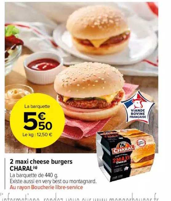 2 Maxi Cheese Burgers Charal
