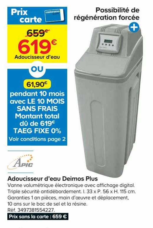adoucisseur d'eau deimos plus apic
