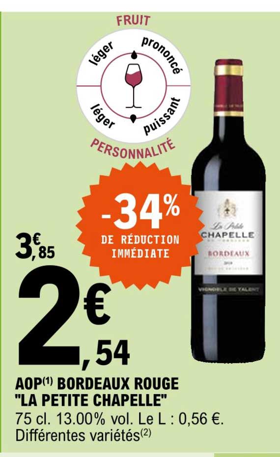 aop bordeaux rouge "la petite chapelle"