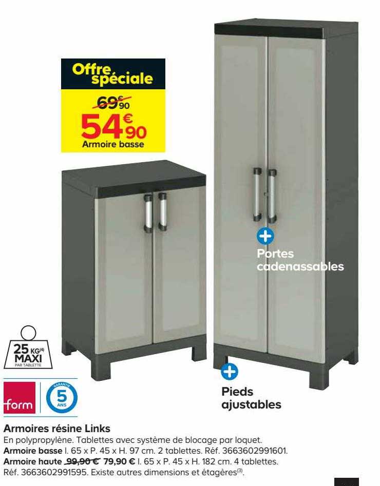 armoires résine links form