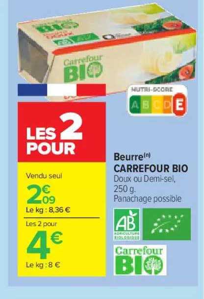 Beurre Carrefour Bio