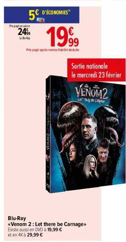 blu-Ray «venom 2 : let there be carnage»