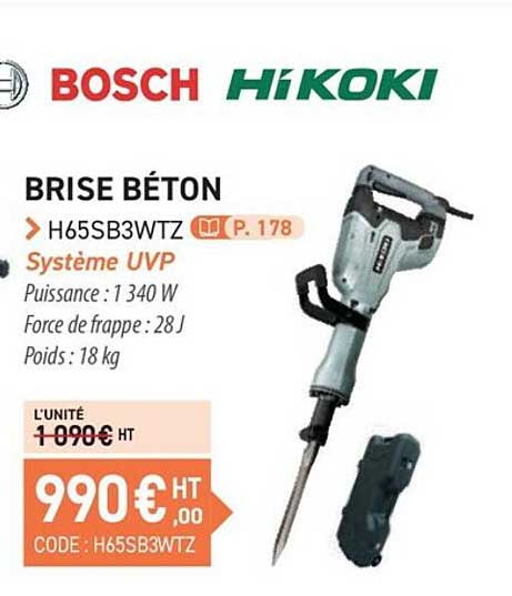 bosch hikoki brise béton h65sb3wtz