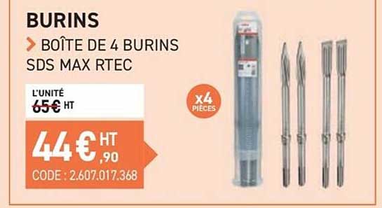 burins boîte de 4 burins sds max rtec