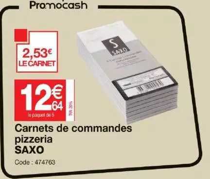 carnets de commandes pizzeria saxo