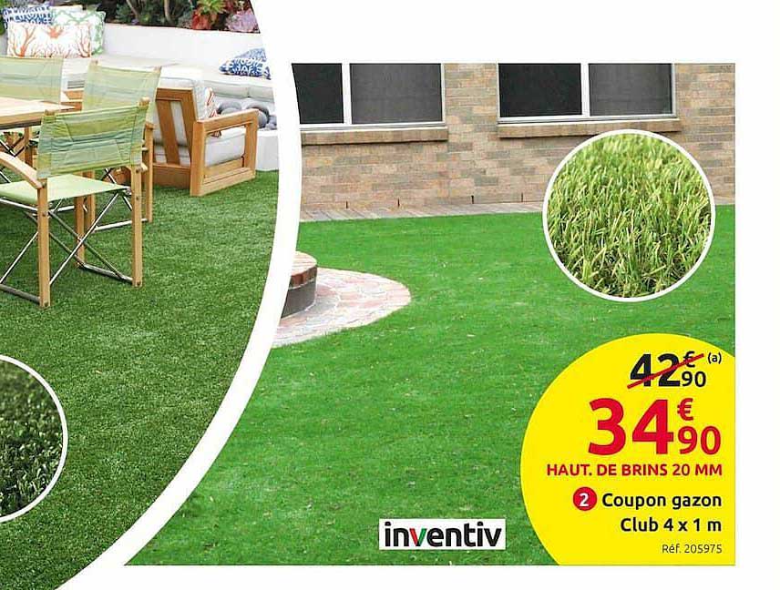 coupon gazon club 4 x 1 m inventiv