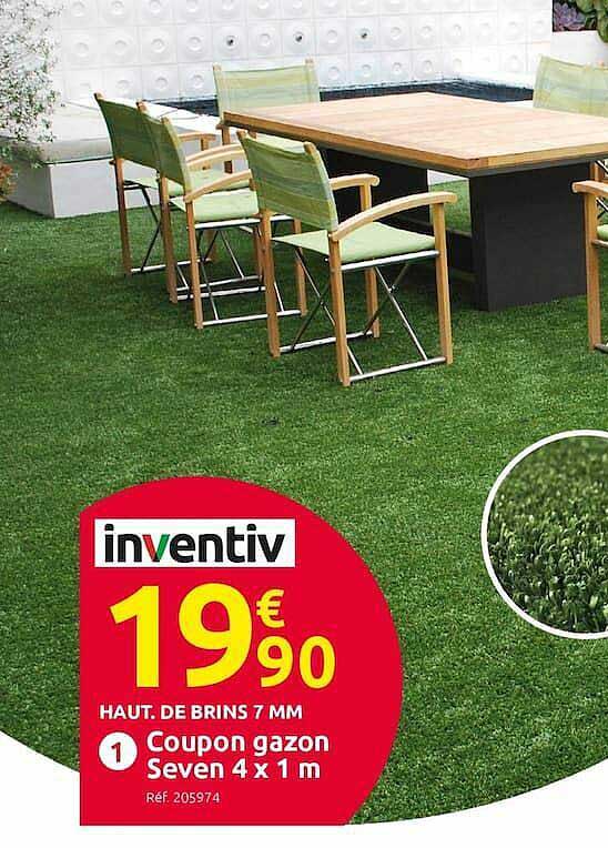 coupon gazon seven 4 x 1 m inventiv