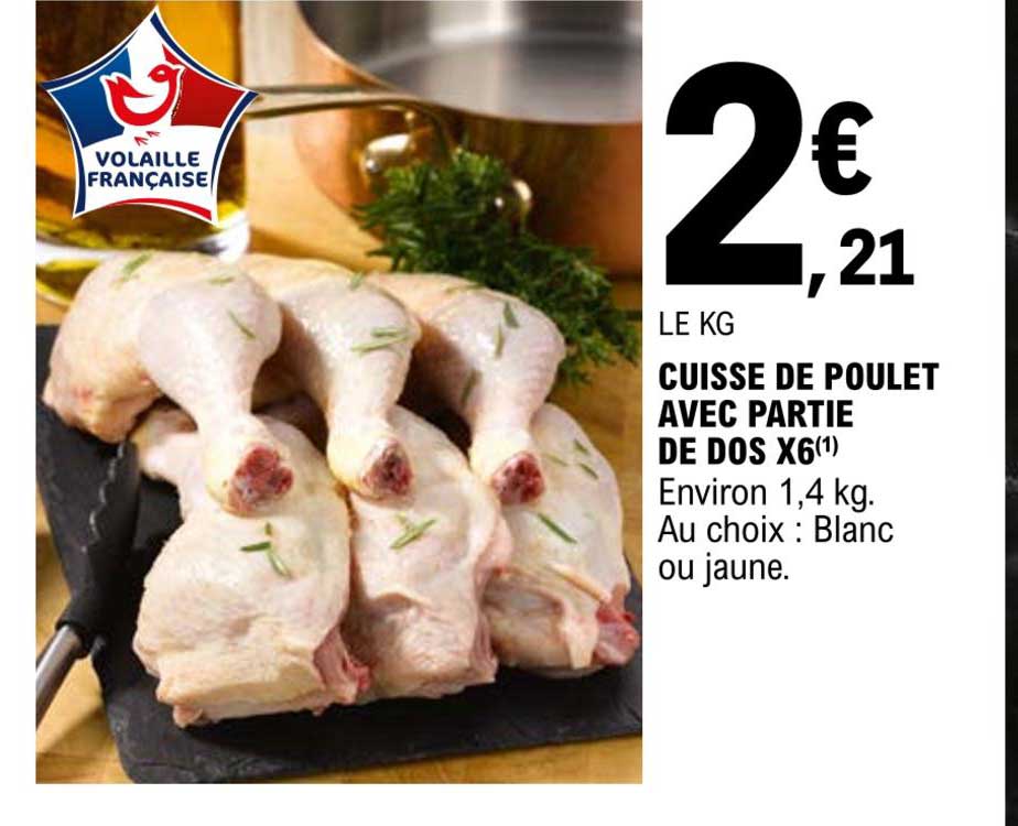 cuisse de poulet avec partie de dos x6