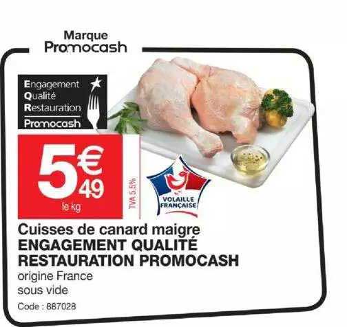 cuisses de canard maigre engagement qualité restauration promocash