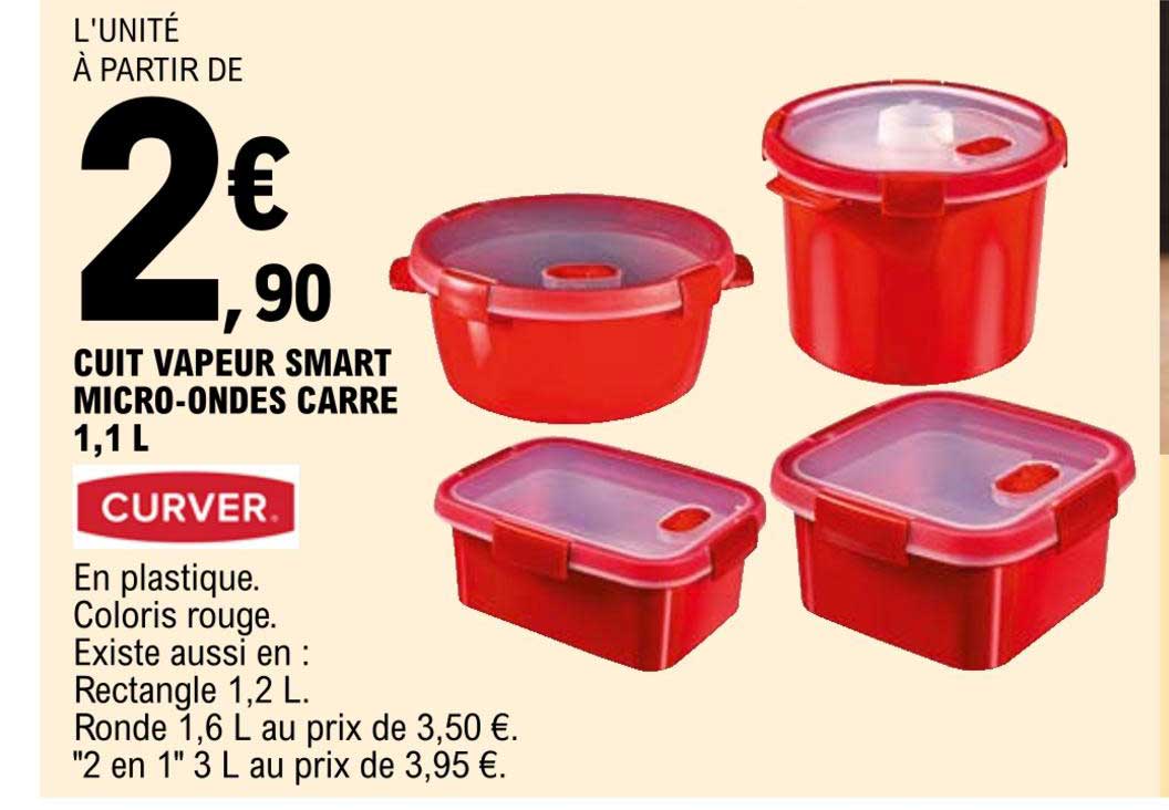 cuit vapeur smart micro-ondes carré 1,1 l curver