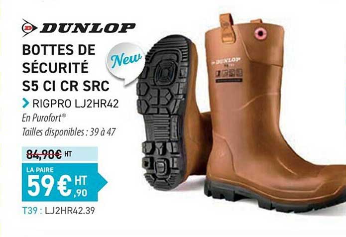 dunlop bottes de sécurité s5 ci cr src