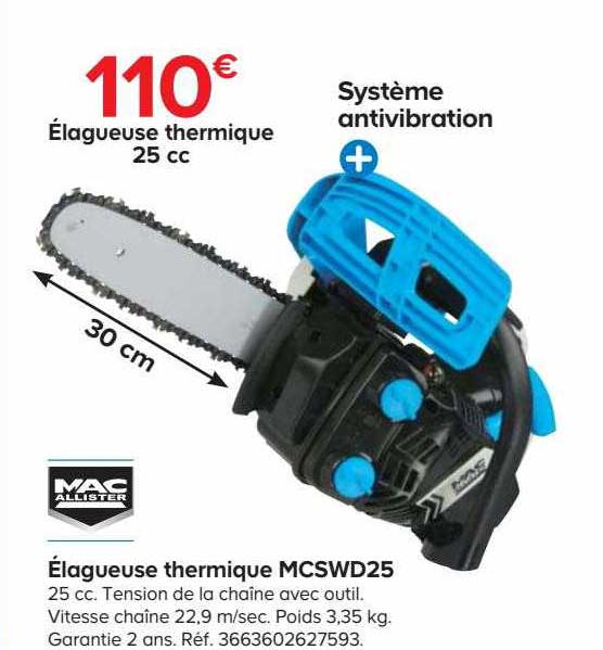 élagueuse thermique mcswd25 mac allister