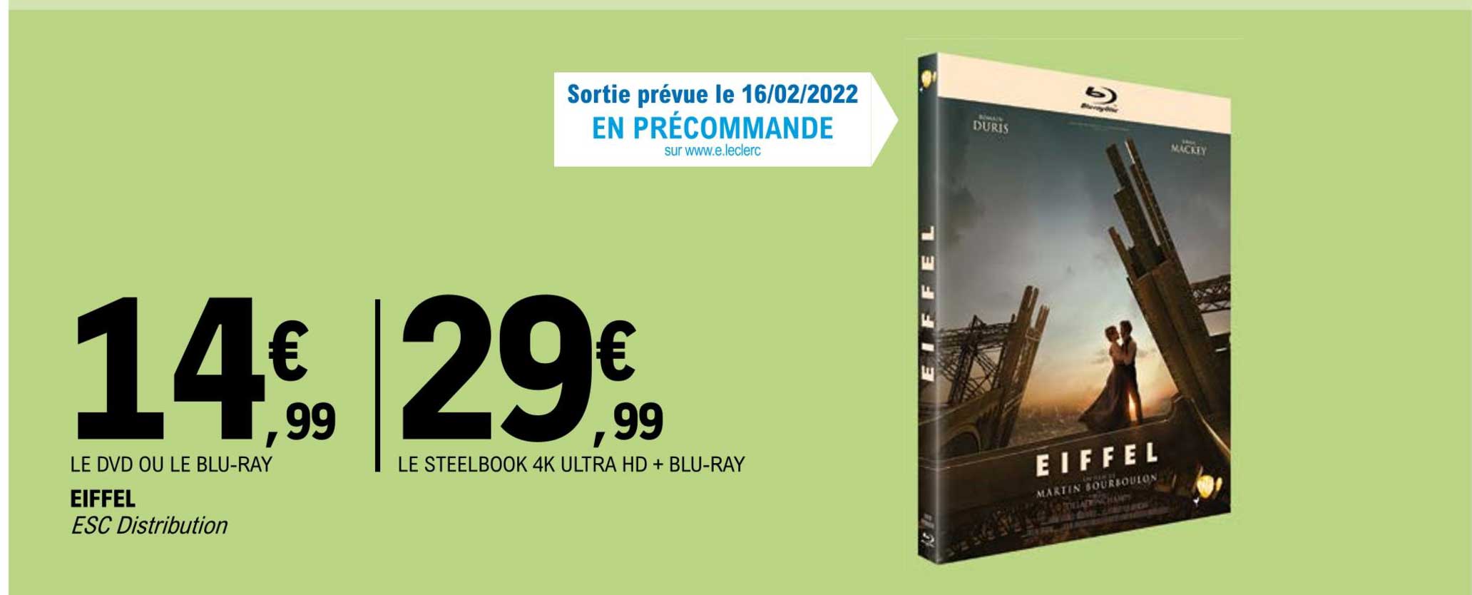 le dvd ou le blu-ray eiffel, le steelbook 4k ultra hd + blu-ray