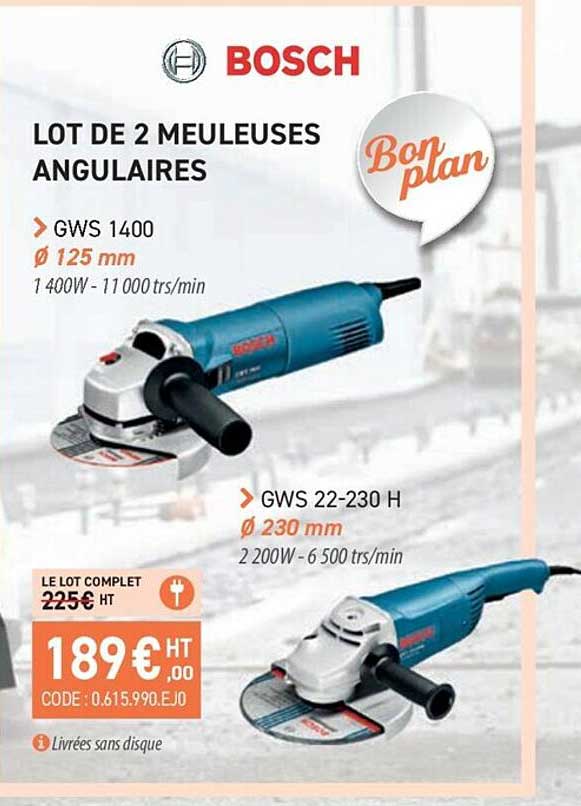 lot de 2 meuleuses angulaires bosch