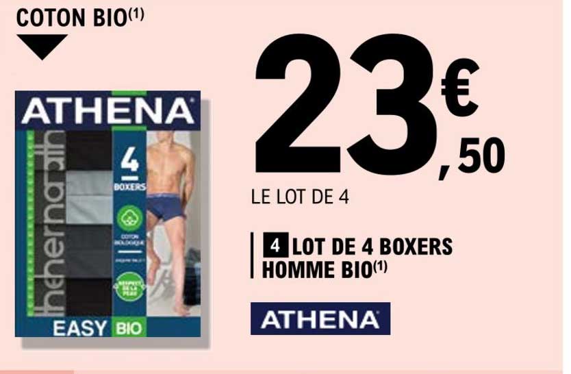Lot De 4 Boxers Homme Bio Athena