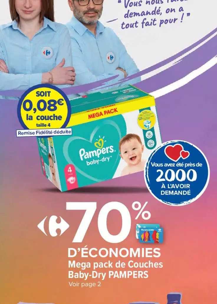 méga pack de couches baby-dry pampers