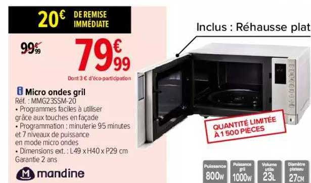 micro ondes gril mandine