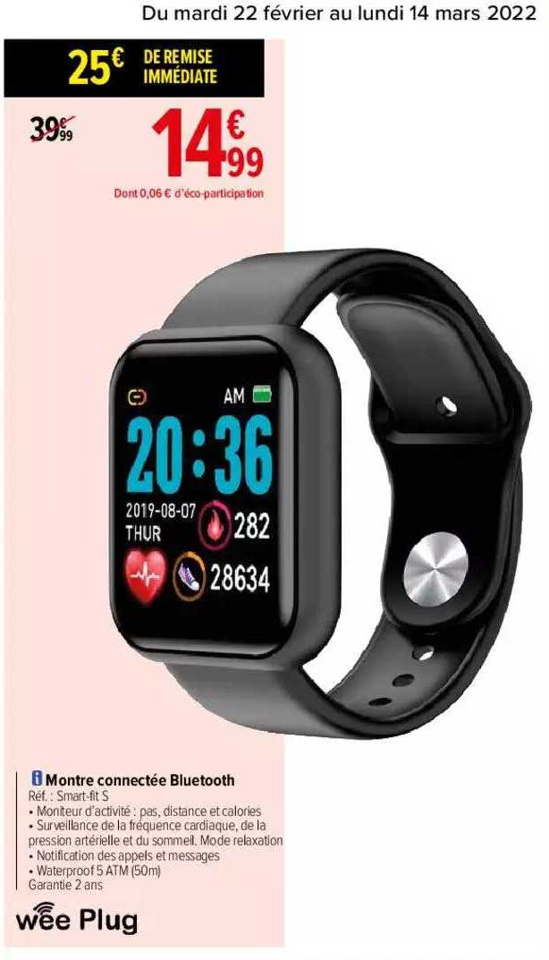 montre connectée bluetooth wee plug
