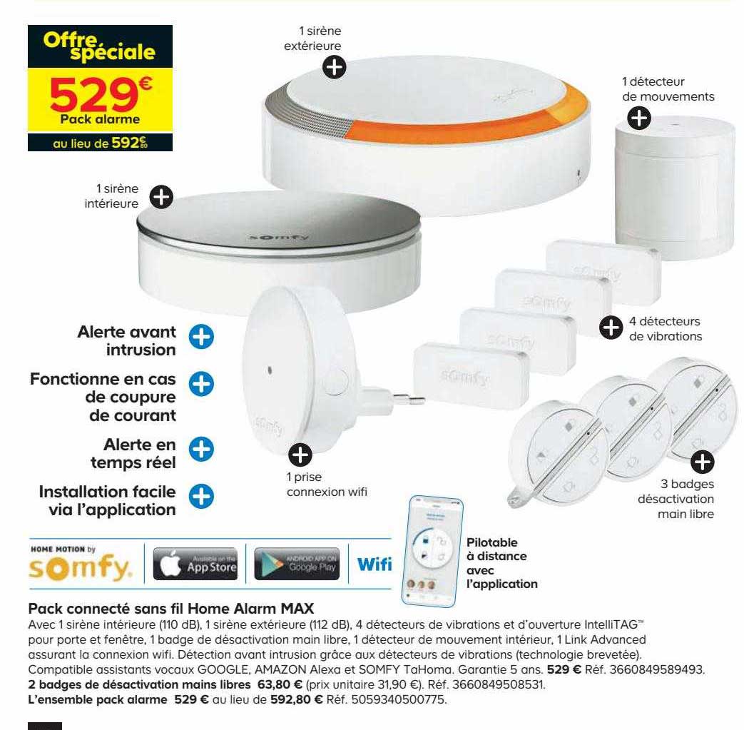 pack connecté sans fil home alarm max somfy