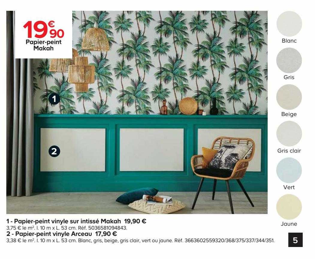 papier-peint vinyle sur intissé makah, papier-peint vinyle arceau