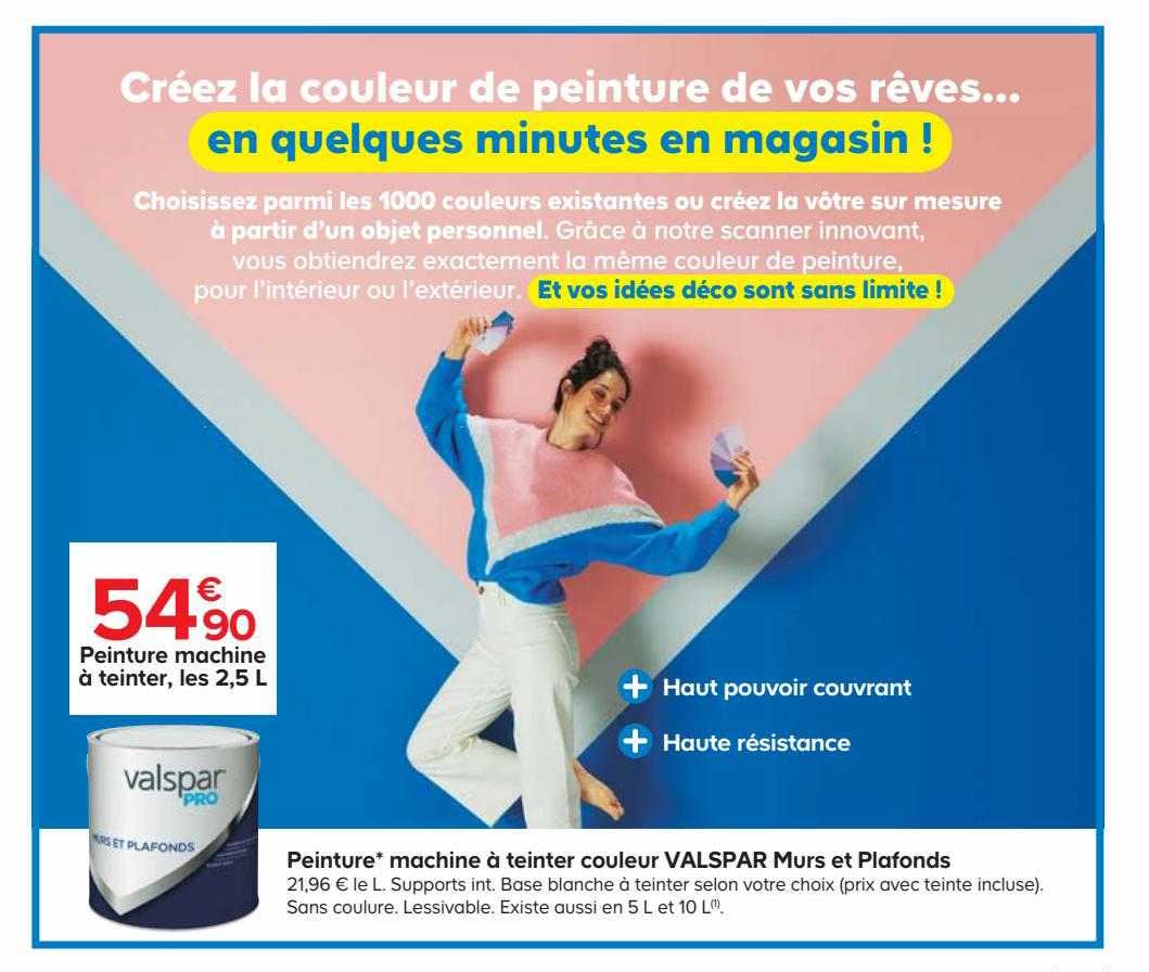 peinture machine à teinter couleur valspar murs et plafonds