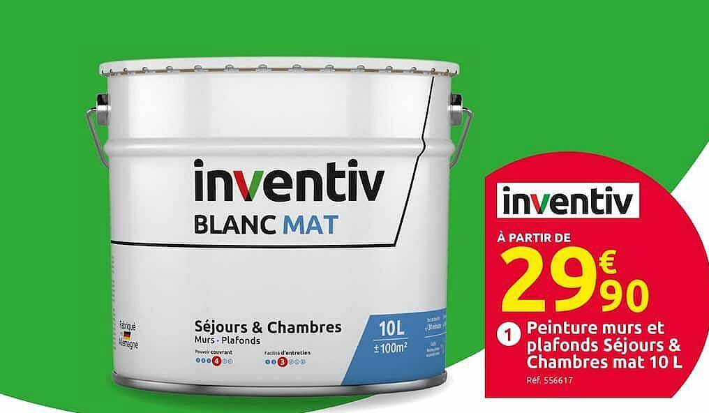 peinture murs et plafonds séjour & chambres mat 10 l inventiv