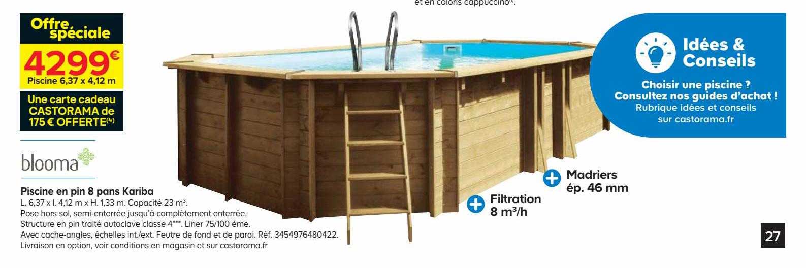 piscine en pin 8 pans kariba blooma