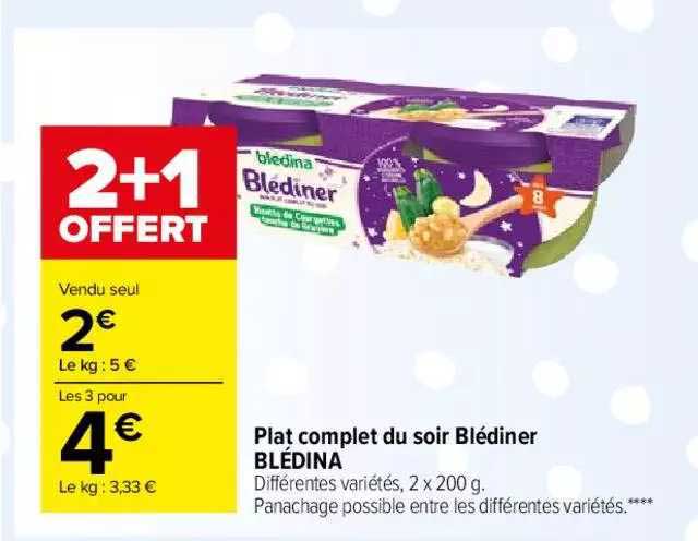 plat complet du soir blédiner blédina