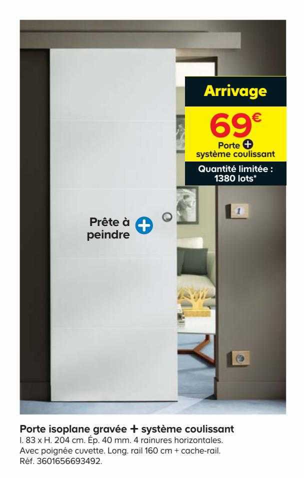 porte isoplane gravée + système coulissant