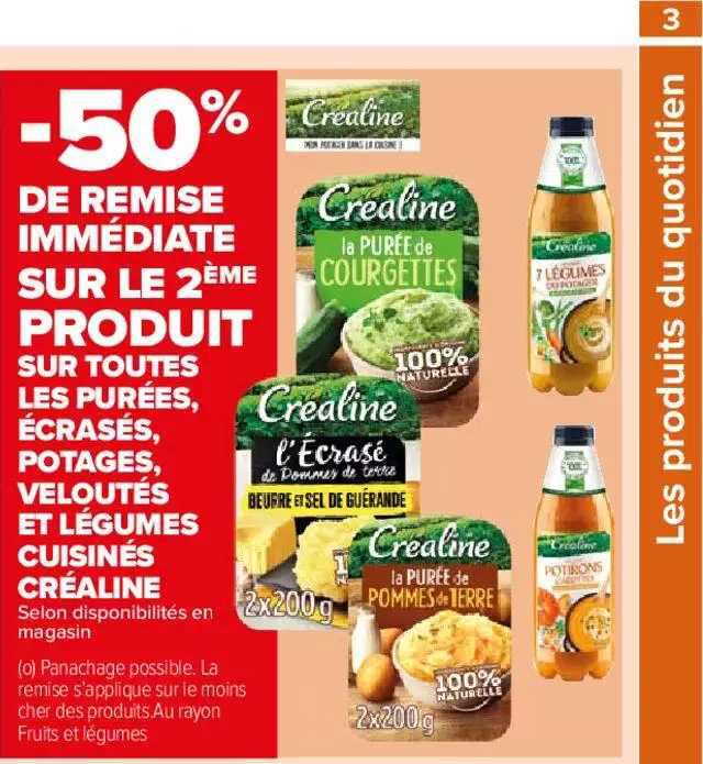 purées, écrasés, potagers, veloutés et légumes cuisinés créaline