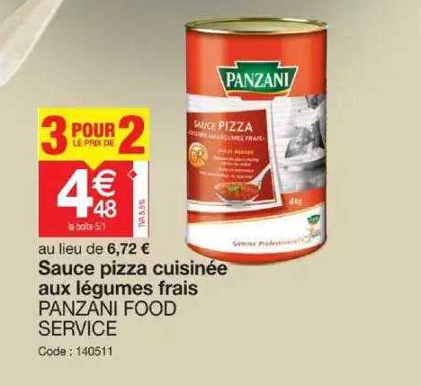 Sauce Pizza Cuisinée Aux Légumes Frais Panzani Food Service