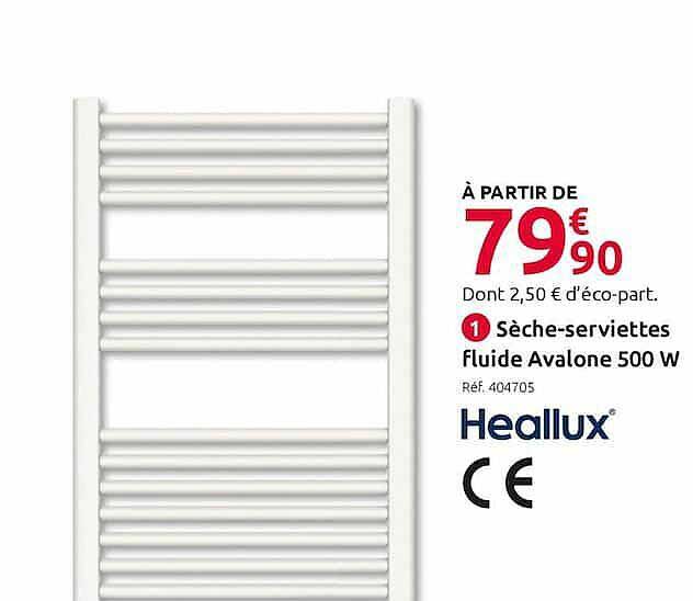 sèche-serviettes fluide avalone 500 w heallux