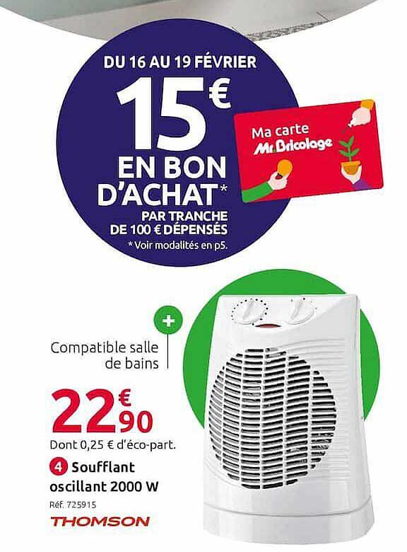 soufflant oscillant 2000w thomson