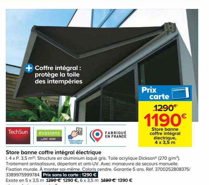 store banne coffre intégral électrique