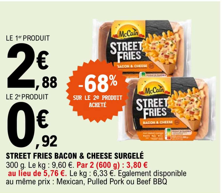 street fries bacon & cheese surgelé