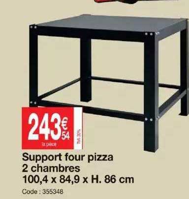 support four pizza 2 chambres 100,4 x 84,9 x h. 86 cm