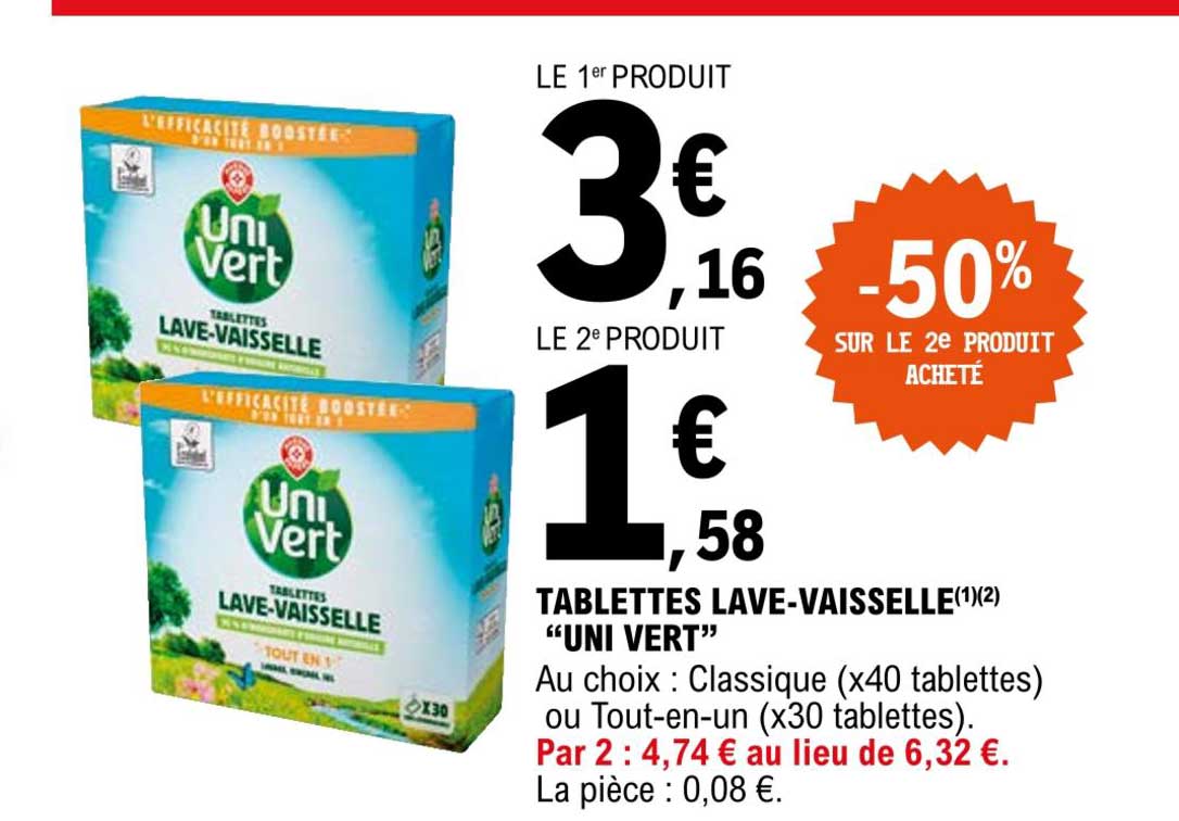 tablettes lave-vaisselle "uni vert"