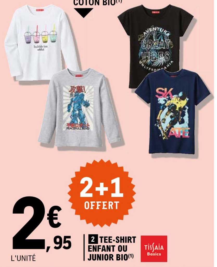 tee-shirt enfant ou junior bio