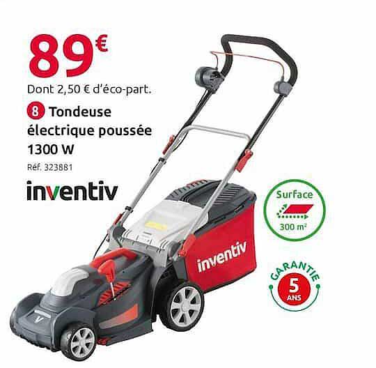 tondeuse électrique poussée 1300 w inventiv