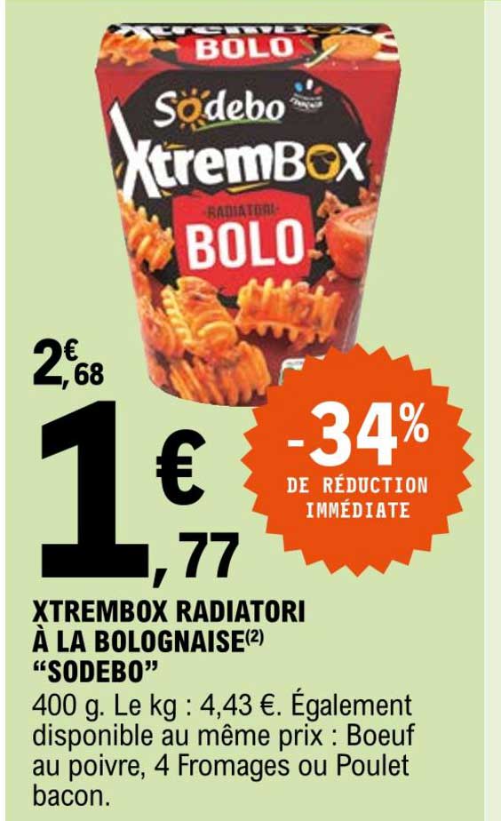 xtrembox radiatori à la bolognaise "sodebo"