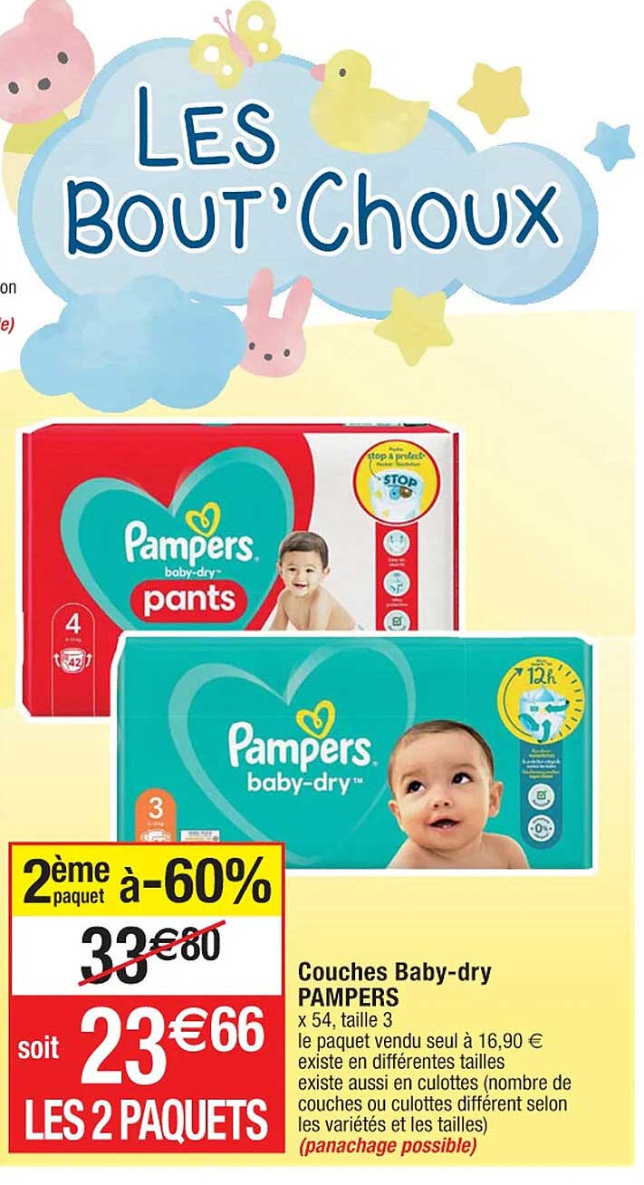 couches baby-dry pampers