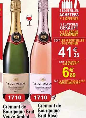 crémant de bourgogne brut veuve ambal, crémant de bourgogne brut rosé