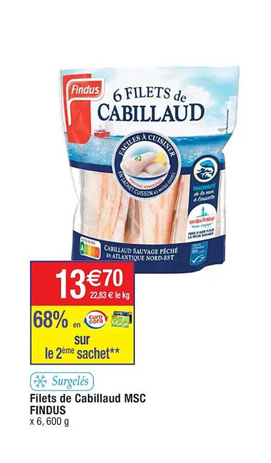Filets De Cabillaud Msc Findus